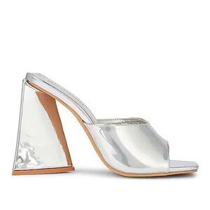 Superdown Indigo High Heels in Silver 8 with Box Womens Mules Slides